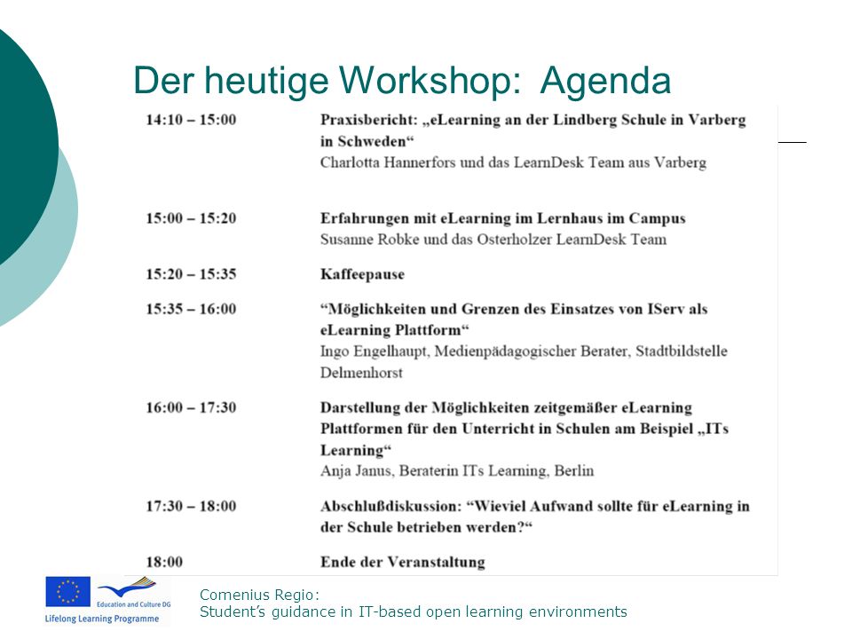 Der heutige Workshop: Agenda