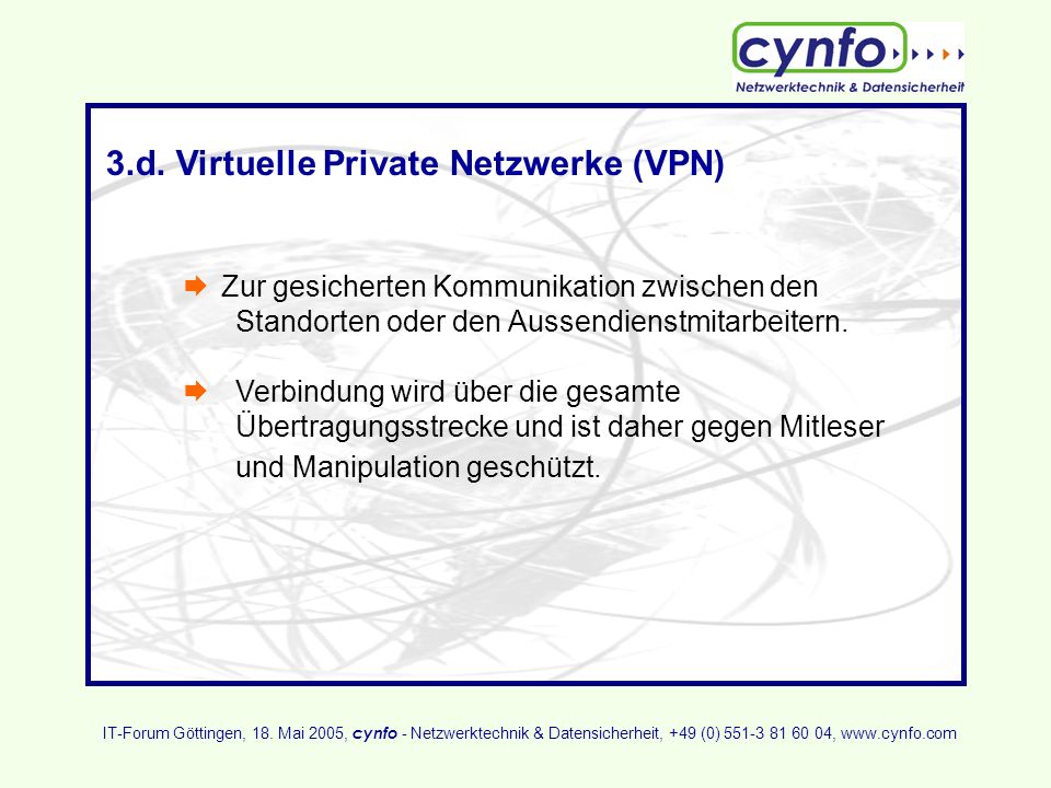 3.d. Virtuelle Private Netzwerke (VPN)