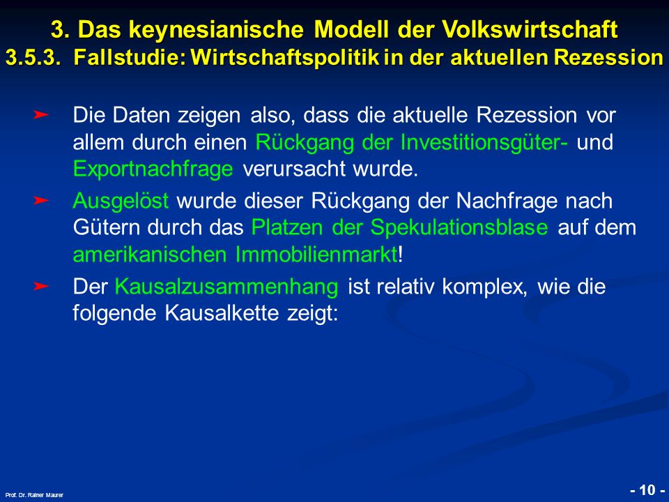 3. Das keynesianische Modell der Volkswirtschaft