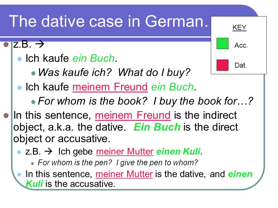 The dative case in German…