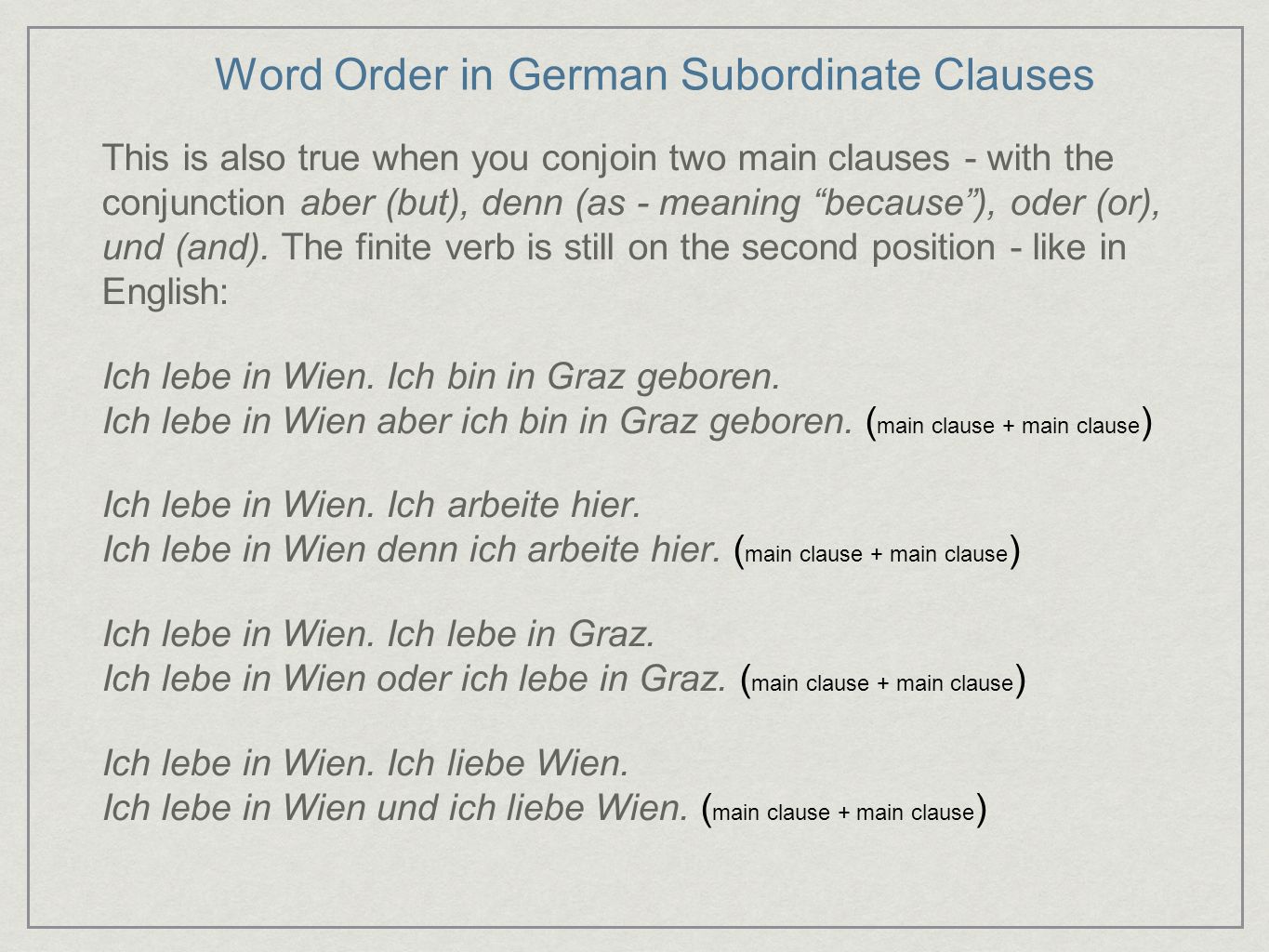 Word Order in German Subordinate Clauses