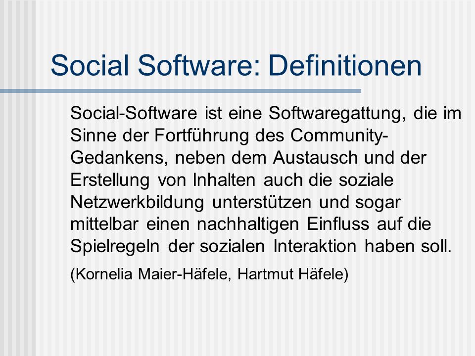 Social Software: Definitionen