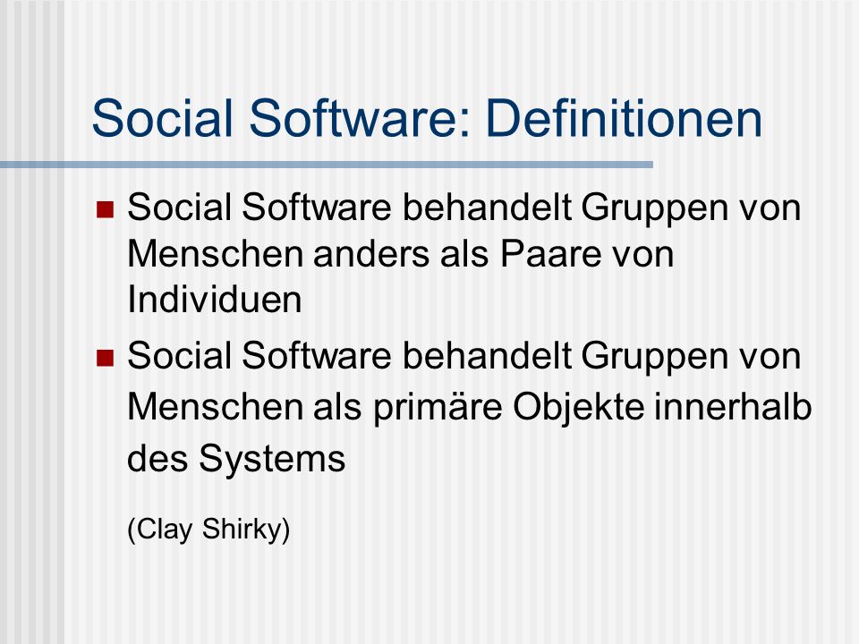 Social Software: Definitionen