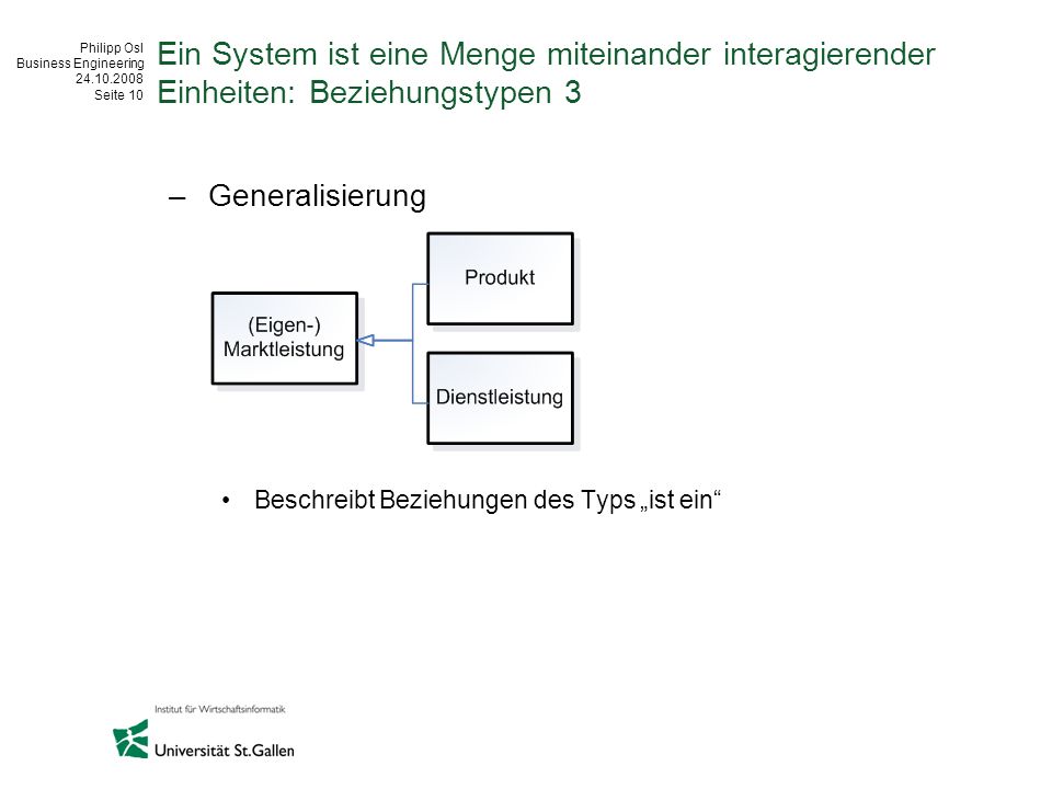 Ein System ist eine Menge miteinander interagierender Einheiten: Beziehungstypen 3
