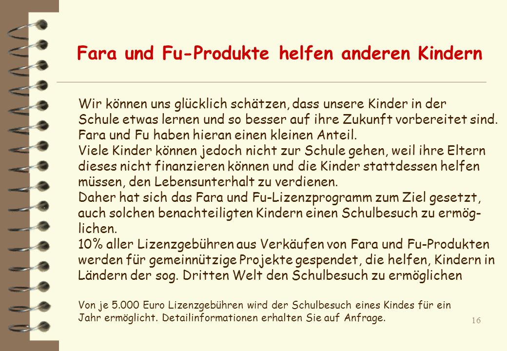 Fara und Fu-Produkte helfen anderen Kindern