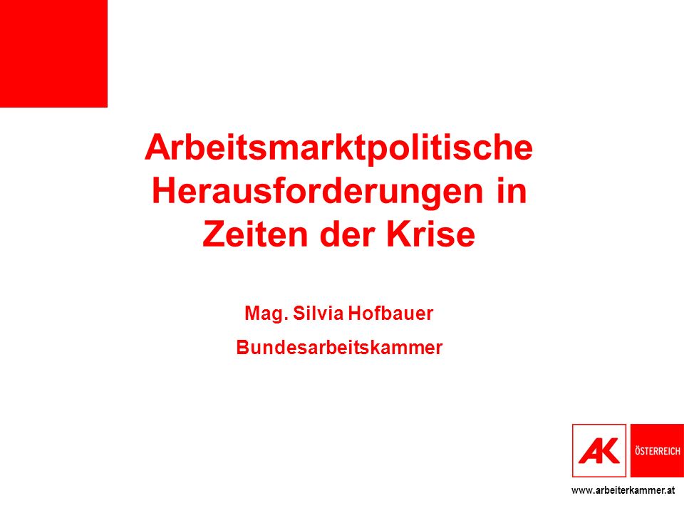 Arbeitsmarktpolitische Herausforderungen in Zeiten der Krise