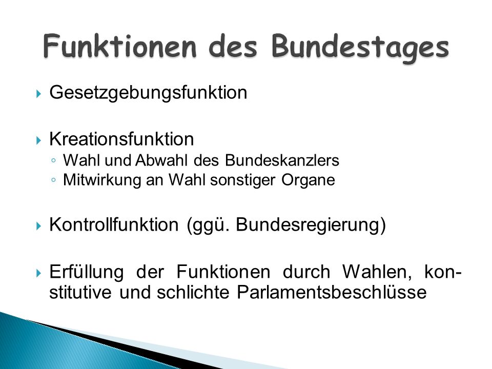 Funktionen des Bundestages