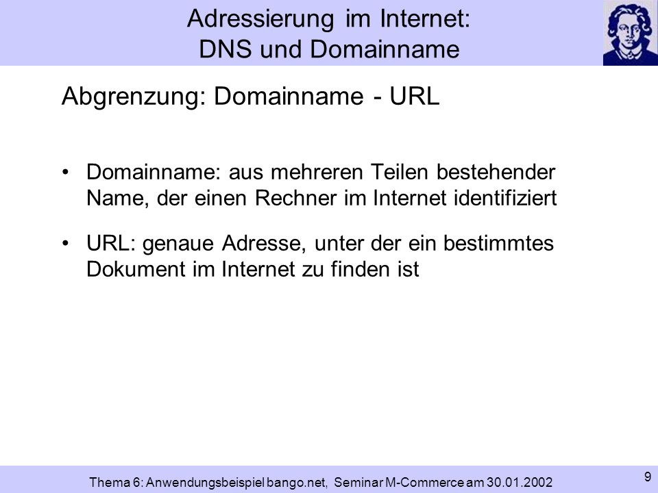 Adressierung im Internet: DNS und Domainname