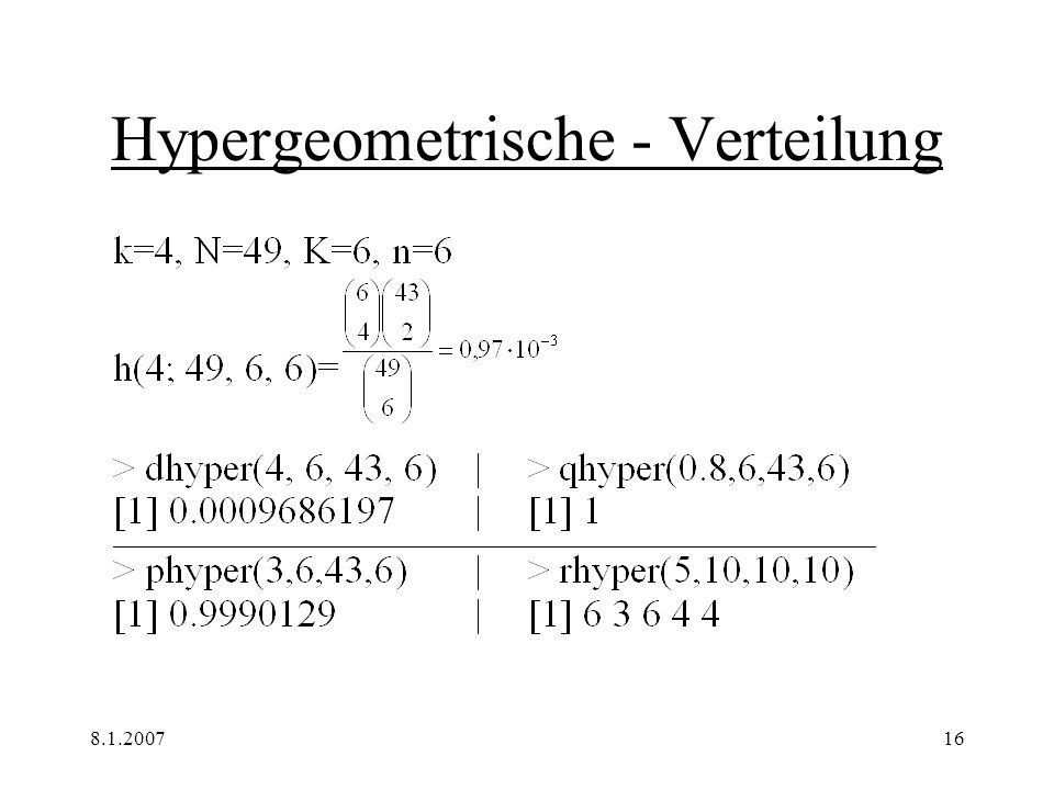 Hypergeometrische - Verteilung