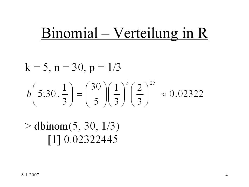 Binomial – Verteilung in R