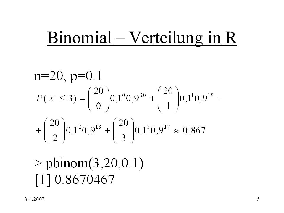 Binomial – Verteilung in R
