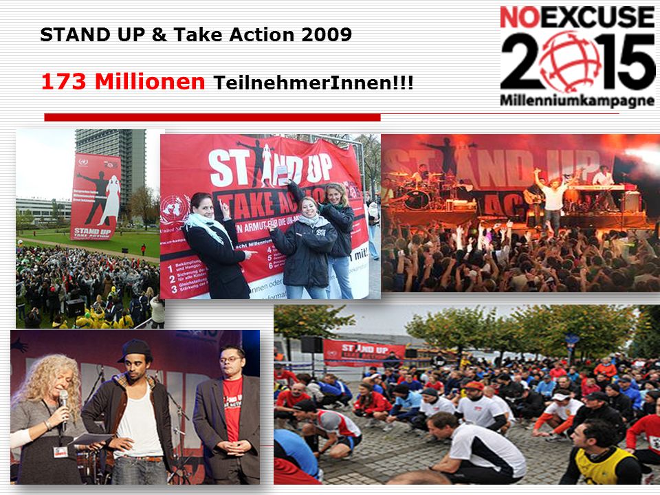 STAND UP & Take Action Millionen TeilnehmerInnen!!!