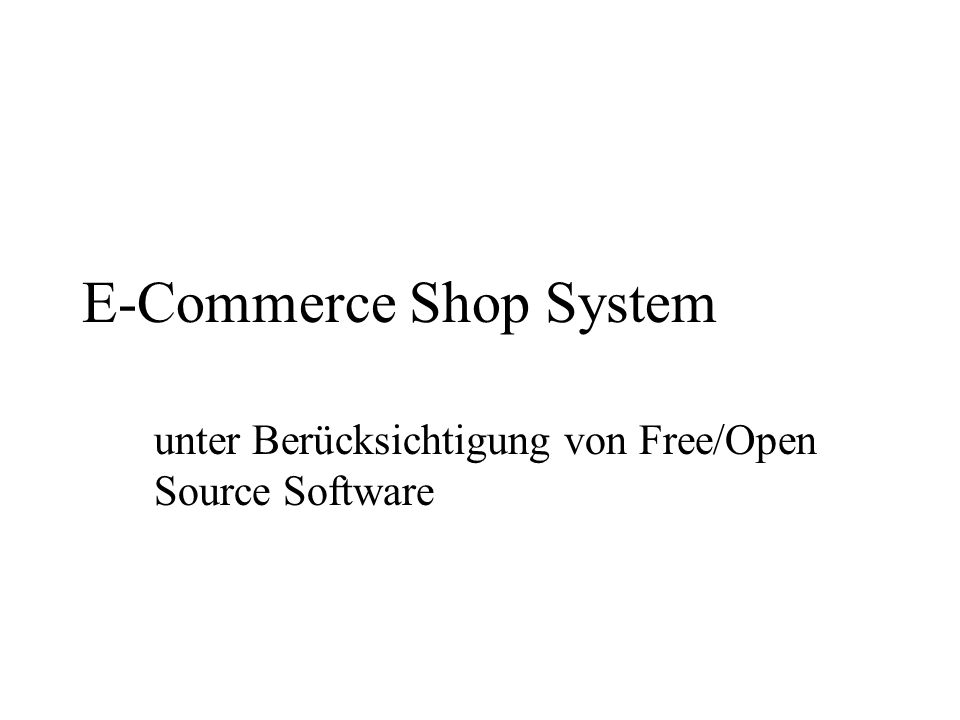 E-Commerce Shop System