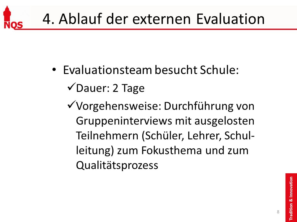 4. Ablauf der externen Evaluation