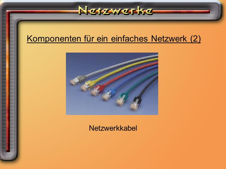 Komponenten für ein einfaches Netzwerk (2)