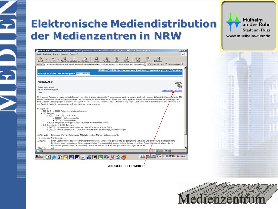 Elektronische Mediendistribution der Medienzentren in NRW