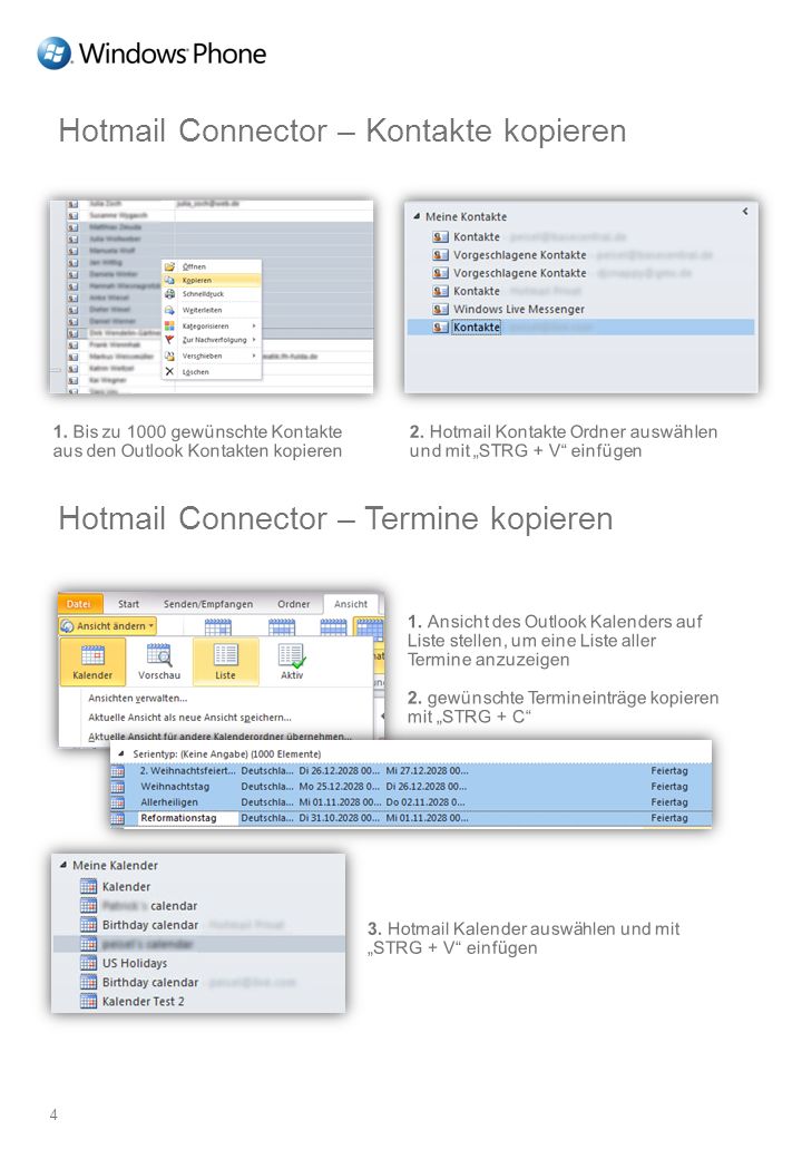 Hotmail Connector – Kontakte kopieren