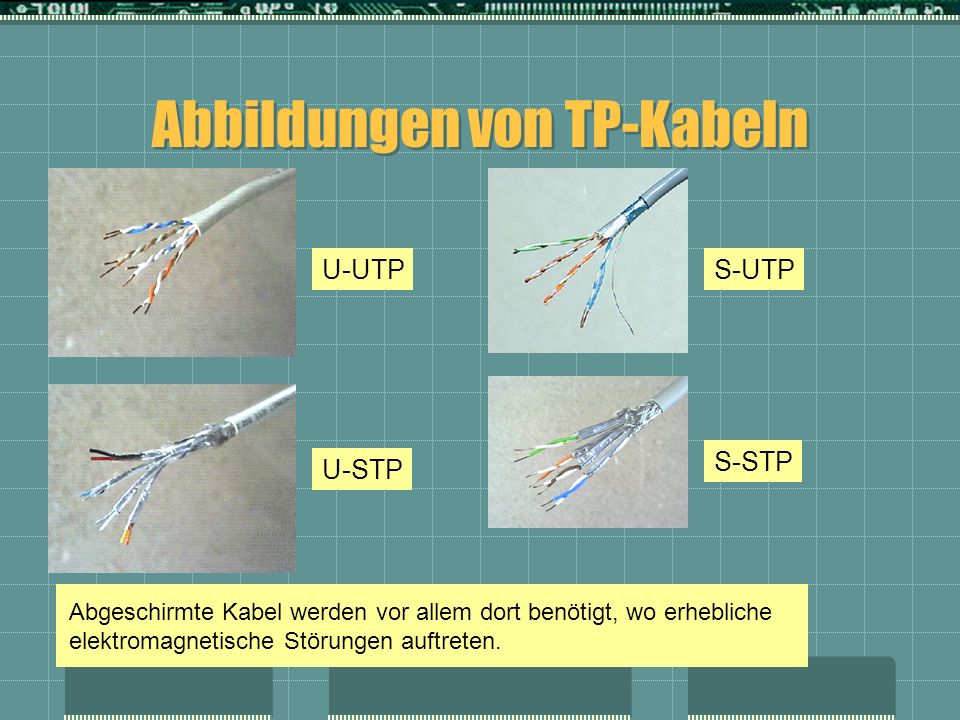 Abbildungen von TP-Kabeln
