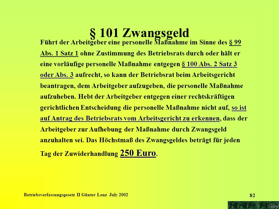 § 101 Zwangsgeld