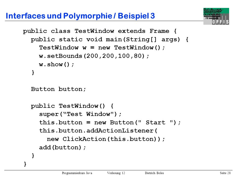 Interfaces und Polymorphie / Beispiel 3