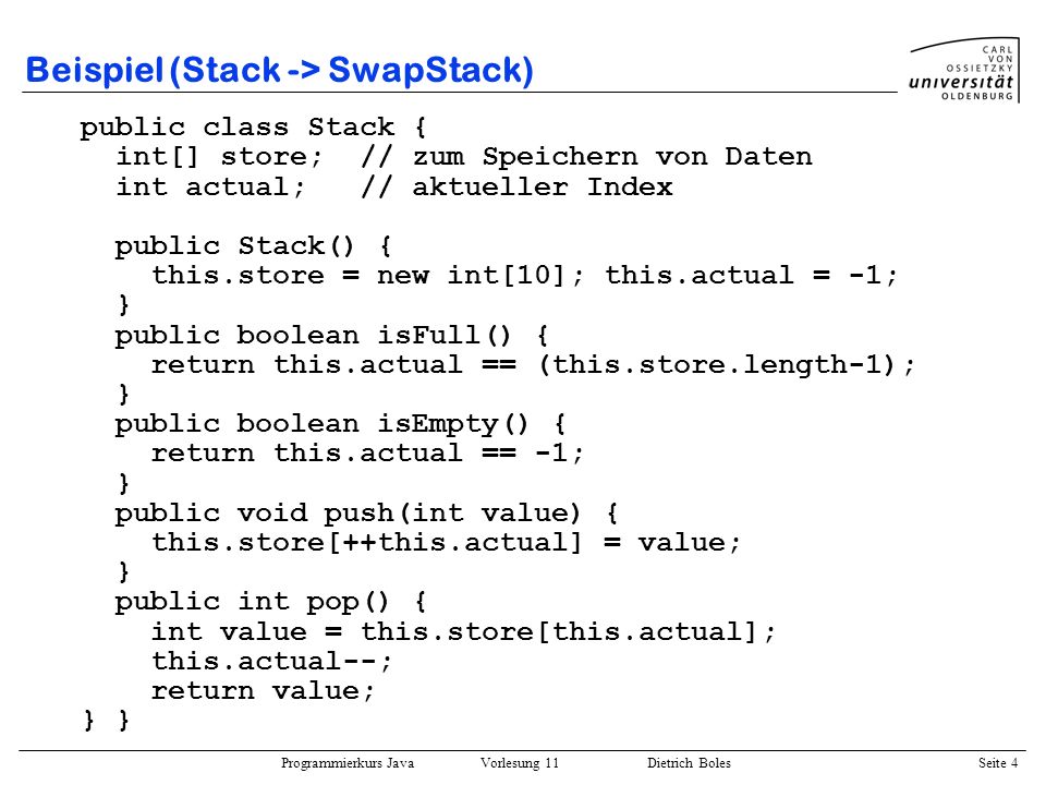 Beispiel (Stack -> SwapStack)