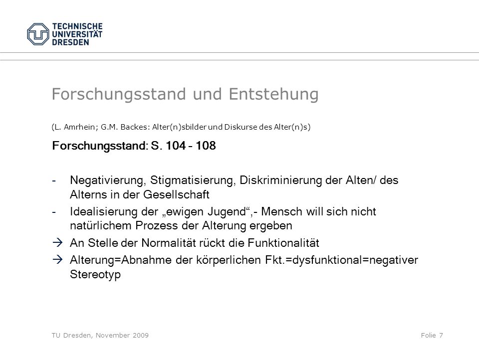 Forschungsstand und Entstehung (L. Amrhein; G. M