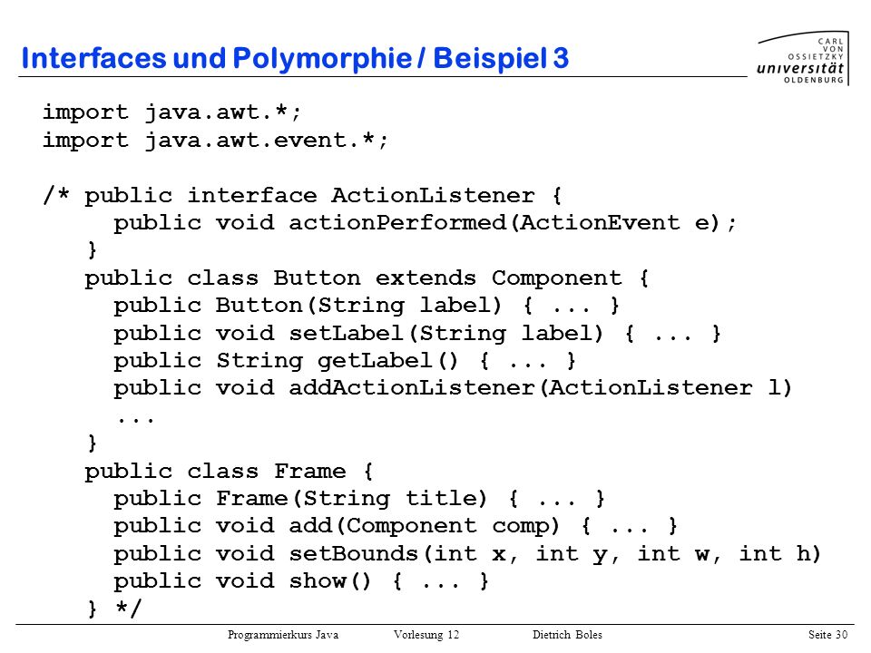 Interfaces und Polymorphie / Beispiel 3