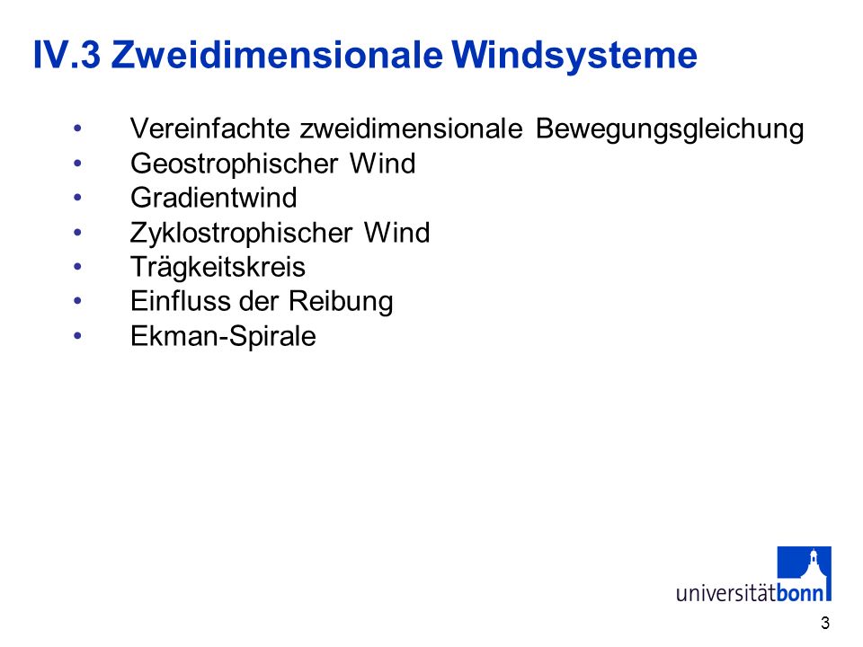 IV.3 Zweidimensionale Windsysteme