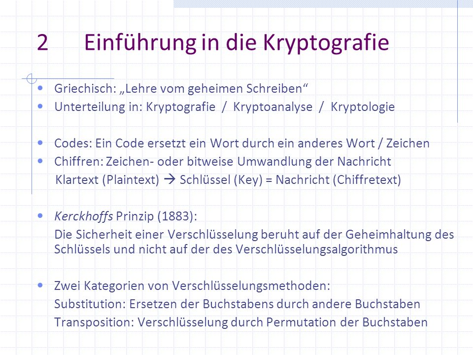 2 Einführung in die Kryptografie