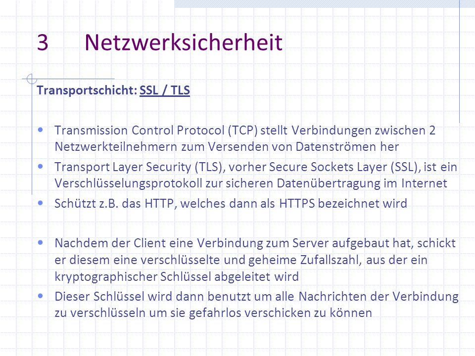 3 Netzwerksicherheit Transportschicht: SSL / TLS