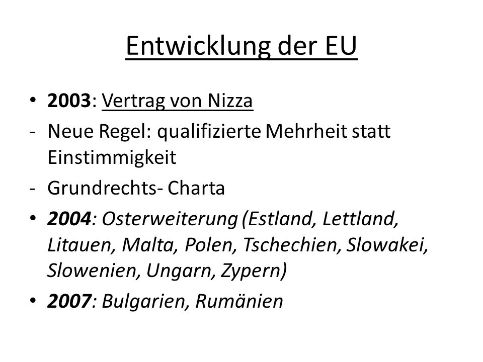 Entwicklung der EU 2003: Vertrag von Nizza