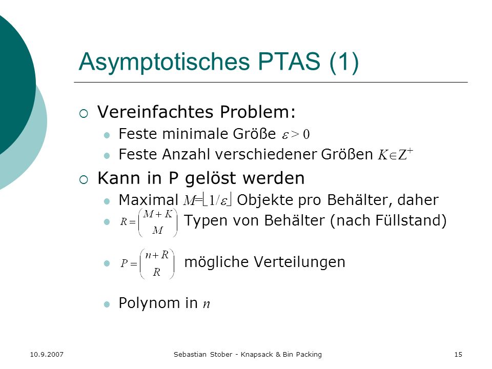 Asymptotisches PTAS (1)