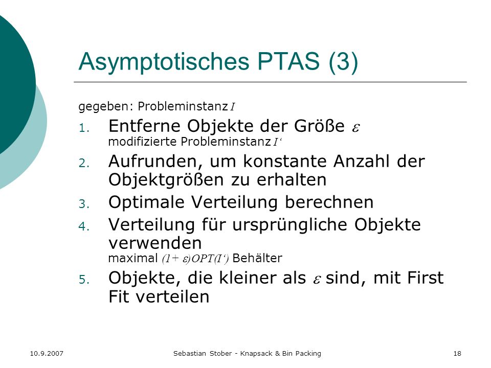 Asymptotisches PTAS (3)