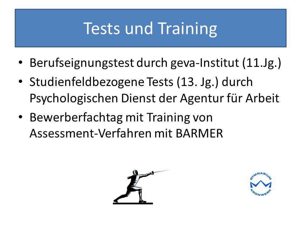 Tests und Training Berufseignungstest durch geva-Institut (11.Jg.)