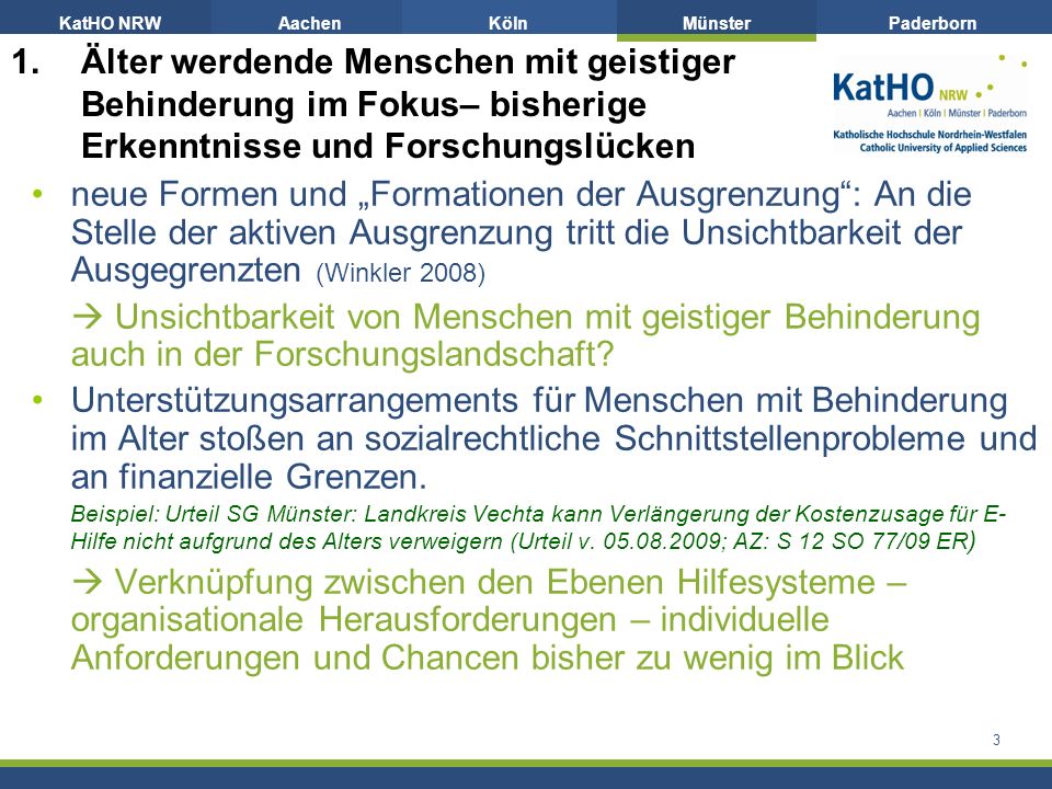 Älter werdende Menschen mit geistiger Behinderung im Fokus– bisherige Erkenntnisse und Forschungslücken