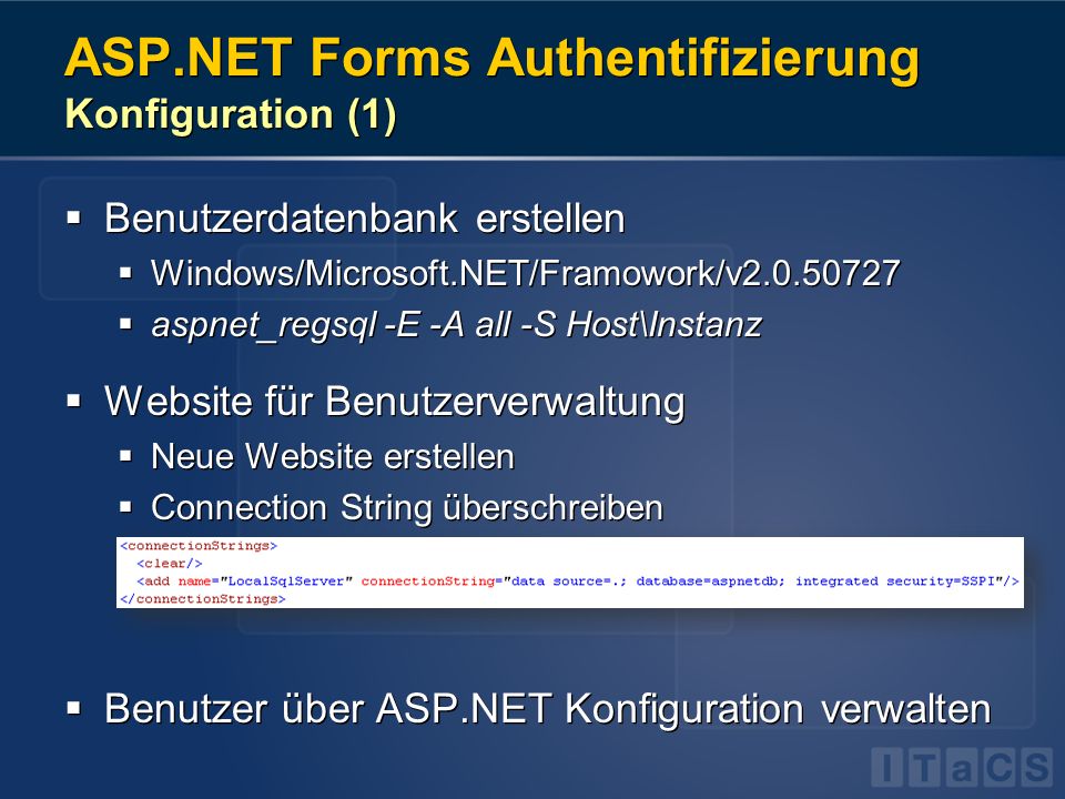 ASP.NET Forms Authentifizierung Konfiguration (1)