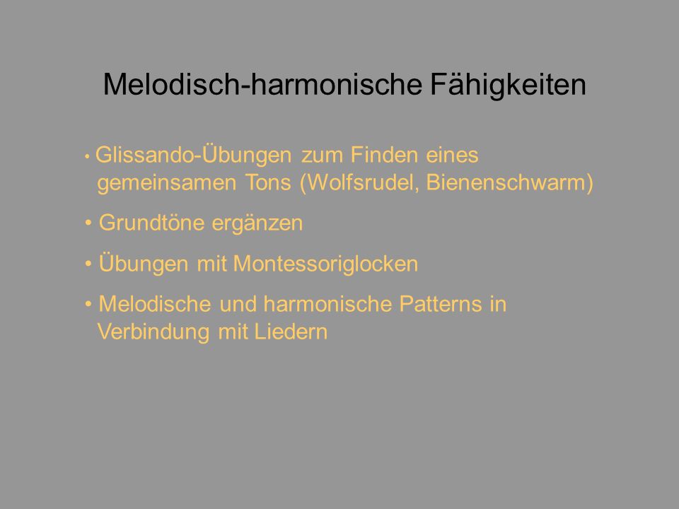 Melodisch-harmonische Fähigkeiten