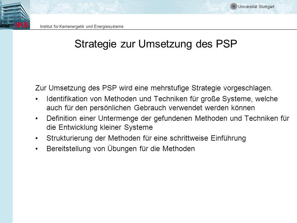 Strategie zur Umsetzung des PSP