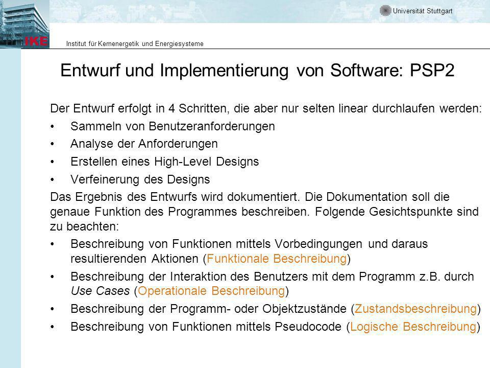 Entwurf und Implementierung von Software: PSP2