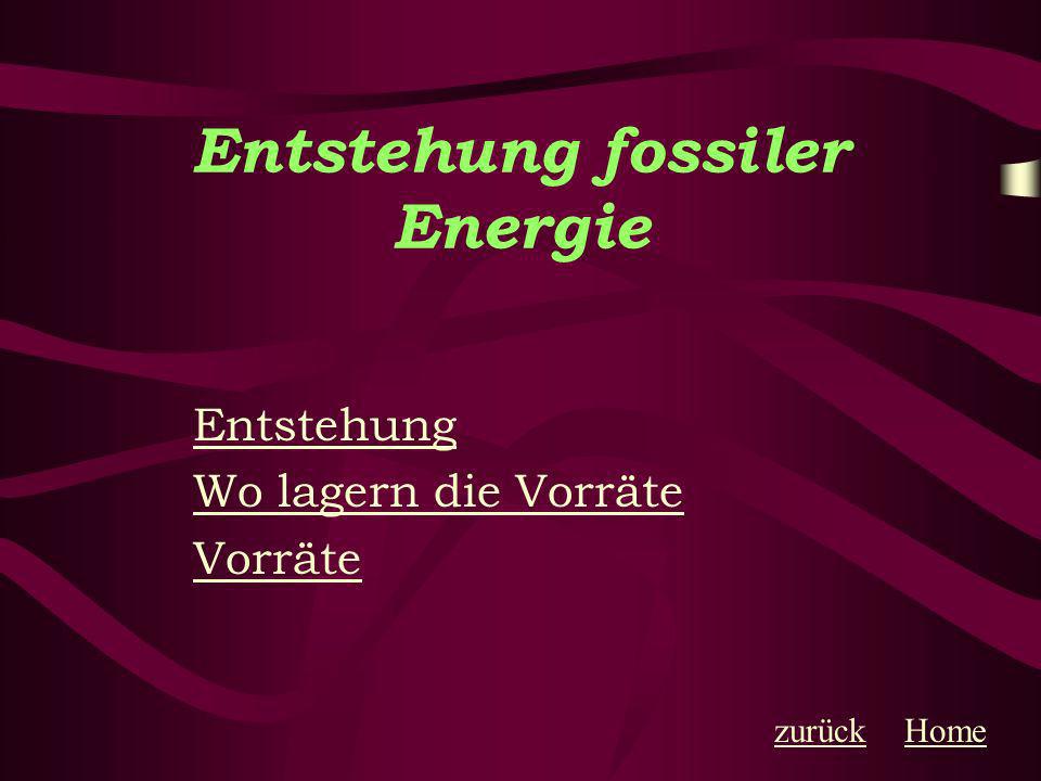 Entstehung fossiler Energie