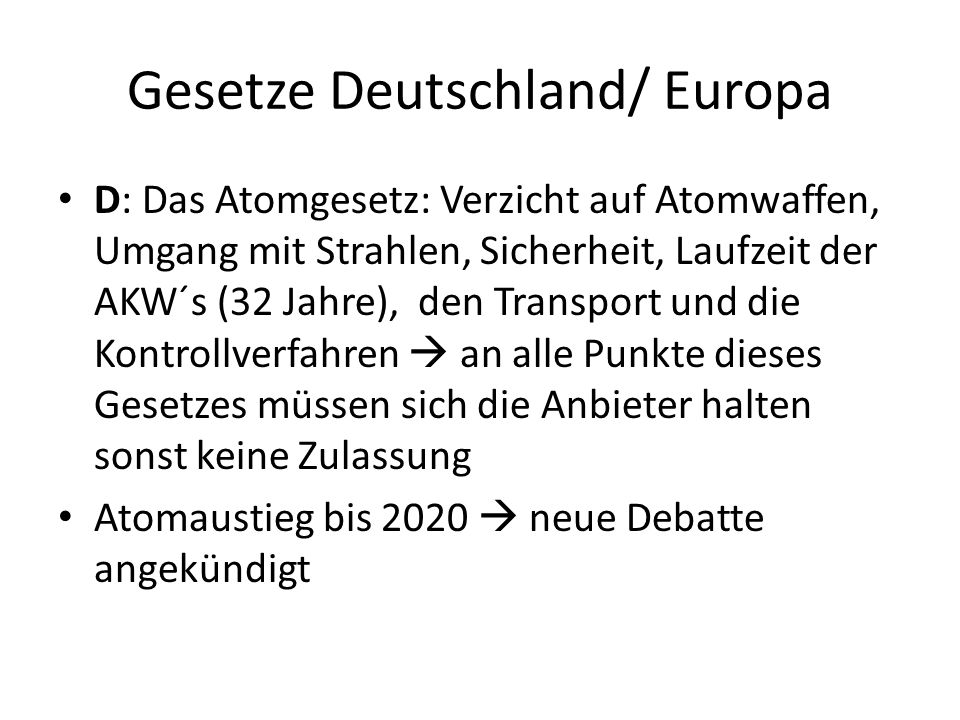 Gesetze Deutschland/ Europa