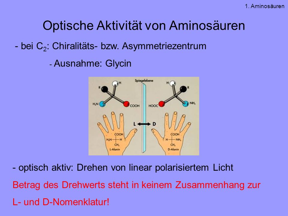 Optische Aktivität von Aminosäuren