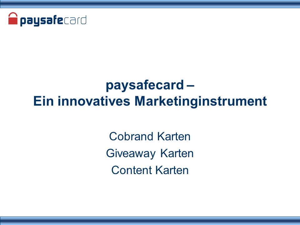 paysafecard – Ein innovatives Marketinginstrument