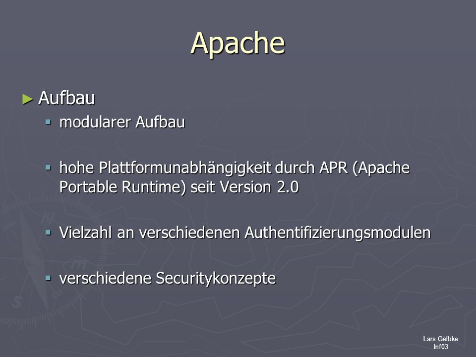 Apache Aufbau modularer Aufbau