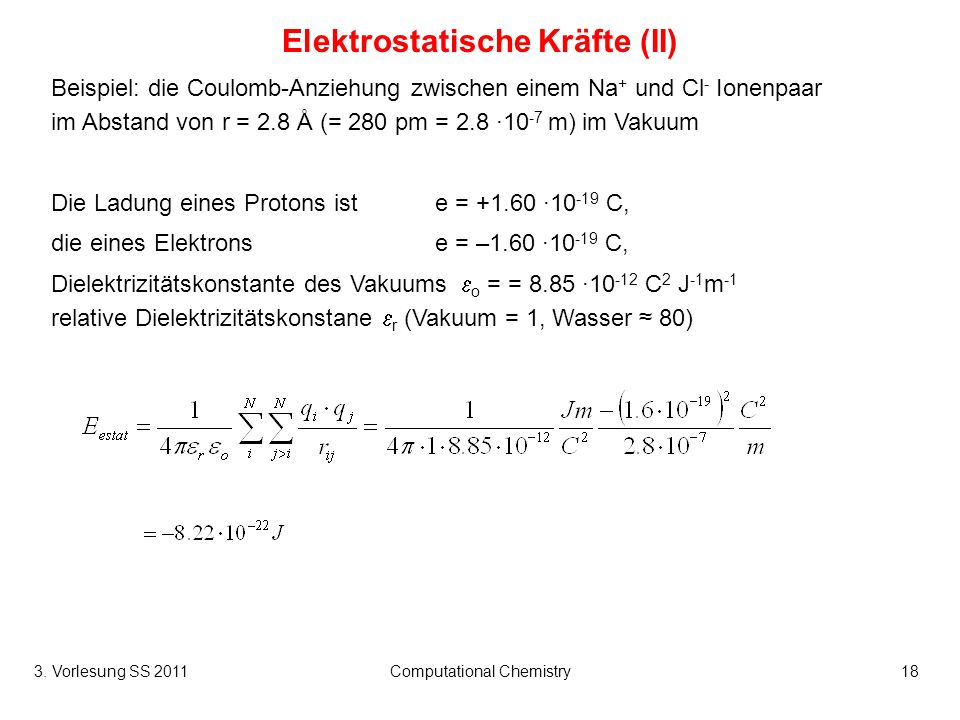 Elektrostatische Kräfte (II)