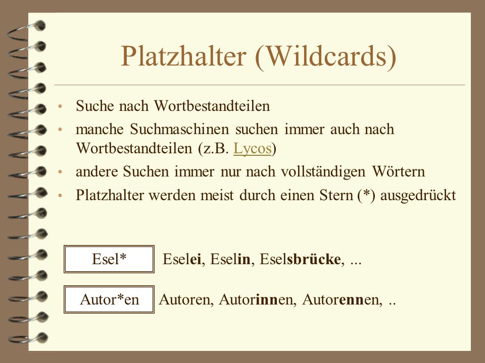 Platzhalter (Wildcards)