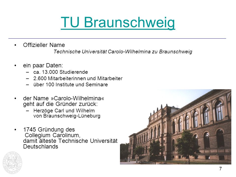 Technische Universität Carolo-Wilhelmina zu Braunschweig