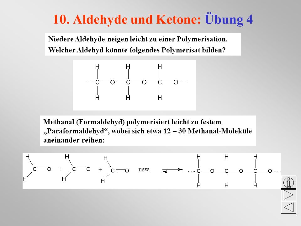 10. Aldehyde und Ketone: Übung 4