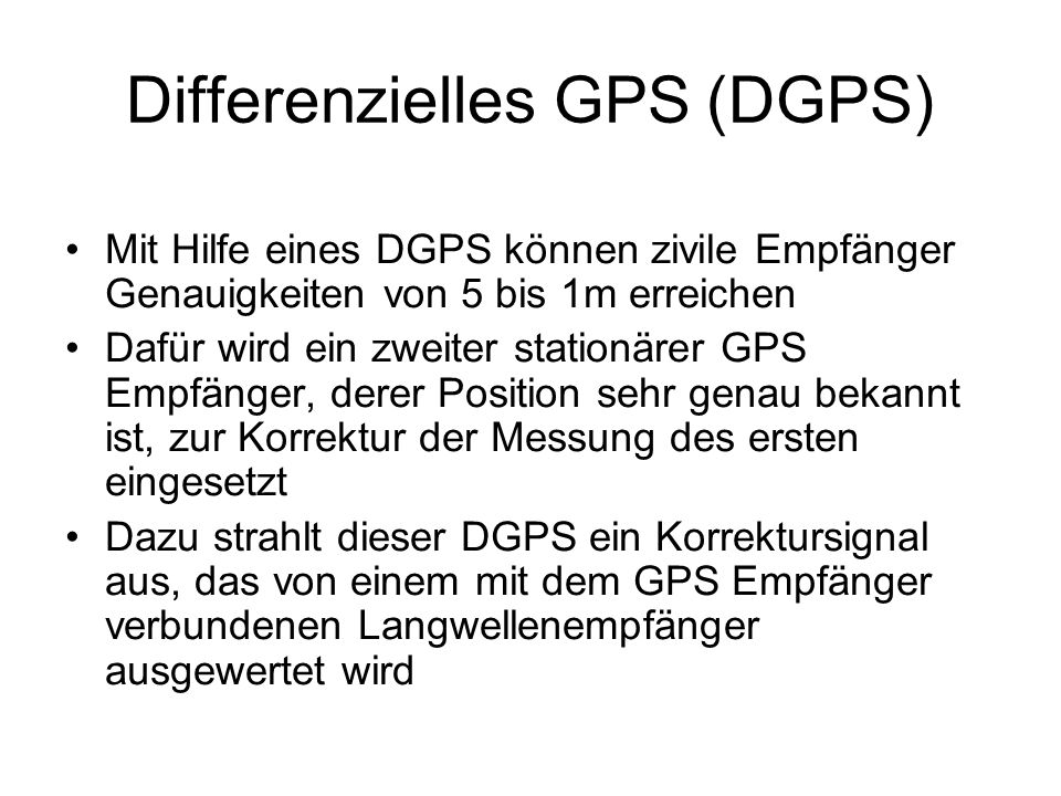 Differenzielles GPS (DGPS)