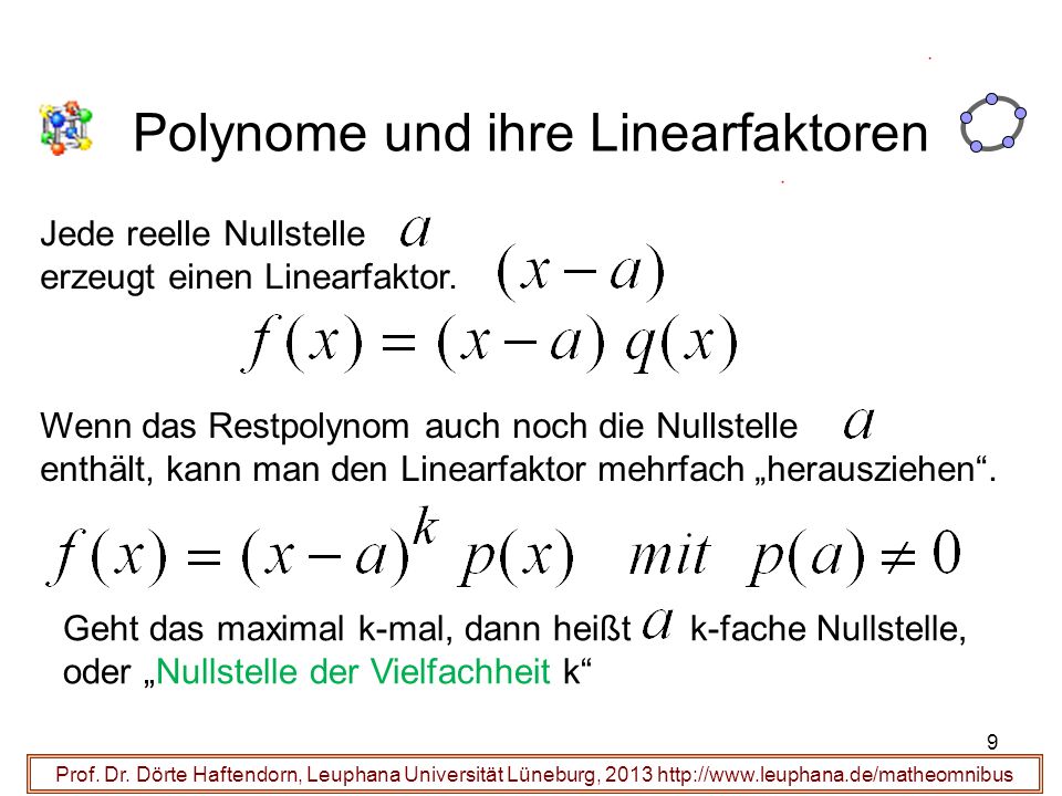 Polynome und ihre Linearfaktoren